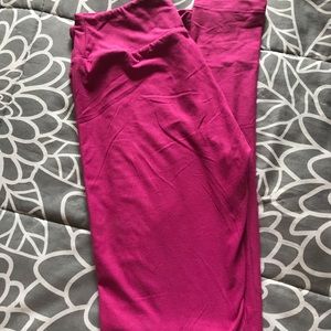 Pink solid OS leggings